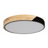 Rabalux Čierne stropné LED svietidlo Maple s dekórom dreva 415mm 24W R3528