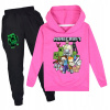 Teplaková súprava - Detské šaty Ciuchciuch Veľkosť 170 čierna, červená, fialová, modrá, ružová, žltá (Minecraft + Pants Hoodie)