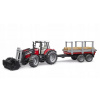 BRUDER 2046 Farmer Massey Ferguson traktor s vlekom