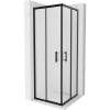 Mexen Rio, štvorcový sprchovací kút s posuvnými dverami 70(dvere) x 70(dvere) x 190 cm, 6mm sklo námraza, čierny profil, 860-070-070-70-30
