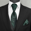 Smaragdově zelená svatební kravata s paisley vzorem REGSZ