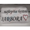 Osuška s nápisom Najlepšia krstná Barbora
