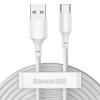 Baseus Cable USB A to Type C 2,4A Wisdom Tzcatzj-02 2 Pcs 1,5 M White
