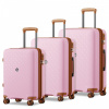 Kono 2594 Sada 3 kufrov spinner 53.5/65/76cm Ružová/Hnedá Polypropylén Rozšíriteľný