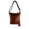 ZOE dámska crossbody koženková kabelka Svetlohnedá
