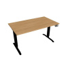 Hobis Pracovný stôl Motion, PO, 2S, 140x70,5-120,5x80 cm, dub/čierna