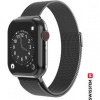 SWISSTEN milánský tah řemínek pro Apple Watch 42-44 mm černá 46000211