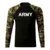 DRAGOWA Fit-T tričko s dlhým rukávom army, woodland 160g/m2 - XXL