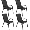 Set 4x Záhradné kreslo SPRINGOS MONZA GF0071H čierne