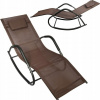 Záhradné lehátko - Garden Deckchair s baldachýnom, polícia, hnedá (Garden Deckchair s baldachýnom, polícia, hnedá)