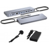 Dokovacia stanica i-tec USB-C Metal Ergonomic 4K 3x Display Docking Station, Power Delivery 100W + USB-C Charger 100W (C31FLAT2PDPRO100W)