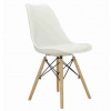 Jedálenská stolička s drevenými nohami s poduškou AGA MR2035W - biela