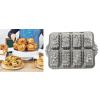 Forma na 8 mini vánočních chlebíčků Nordic Ware + ONO 33,5cm tác na dorty, bábovky, cukroví Rosenthal (barva-stříbrná)