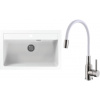 Set Alveus (dřez Atrox 40 White 11 + baterie Mintas Bílá/Kartáčovaná ocel) SETA25058