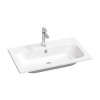 RAVAK CHROME SLIM 80 x 49cm umývadlo, s otvorom, s prepadom, liaty mramor, XJG01180001