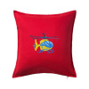 Vrtuľník rescue - Vankúš 50x50 - 50x50 - Vrátane výplne ( Červená )