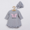 Dojčenské šatôčky s čiapočkou-turban New Baby Little Princess sivé sivá