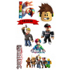 CUKROVÁ TLAČ Opłatek na Tort Cukrová hmota ROBLOX HRA MAN FACE + TEXT 3