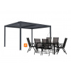 ZÁHRADNÉ KOMBO bioklimatická pergola s lamelami BestBerg BBP-12G + záhradný jedálenský set 6+1 BestBerg BBGF-53B