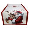 Vianočný gobelínový behúň na stôl s lurexom – Santa Viacfarebná 45x90 cm