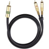 Oehlbach 2056 cinch / jack audio prepojovací kábel [2x cinch zástrčka - 1x jack zástrčka 3,5 mm] 1.00 m čierna pozlátené kontakty; 2056