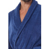 Pánsky dlhý froté župan L&L 2450 M-2XL - Navy / XL