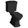Kerasan RETRO WC kombi, spodný odpad, čierna-chrom WCSET33-RETRO-SO