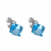 Náušnice Swarovski - kostka na pevno 6 mm aqua