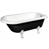 Polysan Volně stojící vana Foxtrot 170x75 cm akrylát levá i pravá černá/nohy bílé 72962