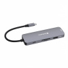 VERBATIM Hub USB-C Pro Multiport 8 Port, 3x USB 3.2, 1x USB-C, 2xHDMI, microSD/SD, šedá 32151