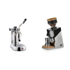 La Pavoni Stradivari Professional Lusso + Eureka Mignon Single Dose, Chrome & Oak