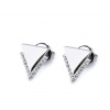 Náušnice z nerezovej ocele kruhy, trojuholníky s brúsenými kamienkami strieborná 1pár