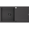 Mexen Leo, drez granitový 900x500x190 mm, 1-komorový, čierna škvrnitá s čierny sifónom, 6501901010-76-B