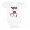 Body krátky rukáv s vtipným textom Baby Nellys, Máma+Táta, biele, veľ. 74, 74 (6-9m)