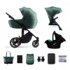KINDERKRAFT SELECT Kočárek kombinovaný 3v1 Prime 2 Dark Green, Premium (KSPRIM02GRE300I)