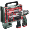 Metabo PowerMaxx BS Basic Set aku vŕtací skrutkovač, 12 V, 2 Ah Li-Ion akumulátor vr. 2x aku, vr. nabíjačky, bez kefiek, + púzdro, vr. príslušenstva, 600080710; 600080710