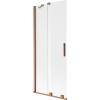 Mexen Velar vaňová zástena 2-krídlová posuvná 85 x 150 cm, matné sklo, brúsená meď - 896-085-000-31-65