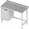 Přístěnný stůl se skříňkou s křidlovými dveřmi po levé straně 1100x700x850 mm | STALGAST, 980487110 inox