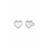 Strieborné náušnice Guess srdce s kryštálikmi AMAMI JUBE04035JW