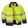PORTWEST HI-VIS MADRID TX70 / Reflexná bunda - HV žltá/námorná modrá XL