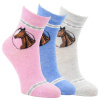 Detské bavlnené ponožky motív koňa RS 3 páry mix farieb 31-34