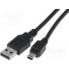 Kabel USB 2.0 USB A vidlice, USB B mini vidlice niklovaný 3m