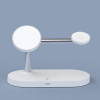 AppleMix Bezdrôtová nabíjačka 5v1 pre Apple iPhone (kompatibilná s Magsafe) + AirPods Qi + hodinky + USB-A + baterka - biela