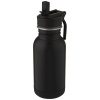 Nerezová láhev na pití, 400ml, s brčkem a poutkem, černá