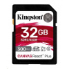 Kingston SDHC karta 32GB Canvas React Plus SDHC UHS-II 300R/260W U3 V90 for Full HD/4K/8K SDR2/32GB