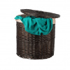 ČistéDrevo Prútený kôš na bielizeň Vera tmavý obšitý