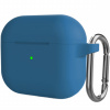 AppleKing silikónový ochranný obal s karabínou pre AirPods 3 - tmavomodrý - možnosť vrátiť tovar ZADARMO do 30tich dní