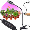Blow LED svetlo na rast rastlín – plné spektrum, 3 farby, 10 úrovní jasu, timer 3/9/12 h, klips, USB napájanie