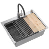 Quadron Oceľové umývadlo LUKE 110 WORKSTATION BRUSH NICKEL