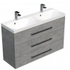 Swiss aqua technologies Koupelnová skříňka s dvojumyvadlem SAT Cube Way 120x76,5x40 cm beton CUBE21203BE